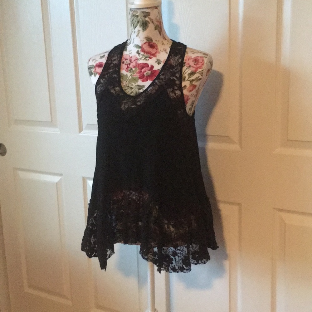 Boho black top